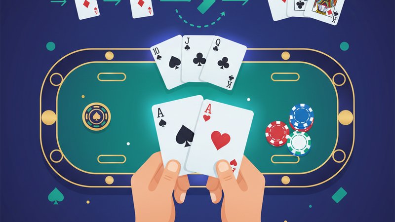 Современная иллюстрация для статьи о Texas Hold'em, покер, казино Вулкан, обучение для новичков.